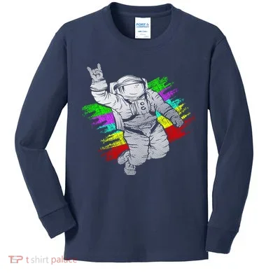 Trippy Astronaut Kids Long Sleeve Shirt
