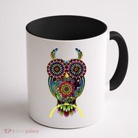 Trippy Big Eyed Owl Coffee Mug thumb 1