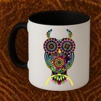 Trippy Big Eyed Owl Coffee Mug thumb 2