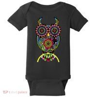 Trippy Big Eyed Owl Baby Bodysuit thumb 0