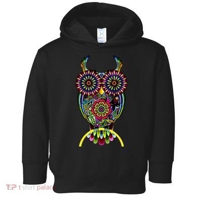 Trippy Big Eyed Owl Toddler Hoodie