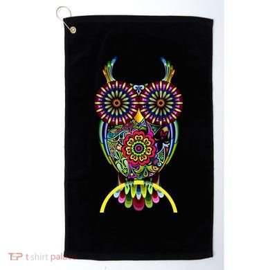 Trippy Big Eyed Owl Golf Towel