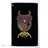 Trippy Big Eyed Owl Golf Towel thumb 0