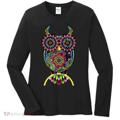 Trippy Big Eyed Owl Women's Long Sleeve Shirt