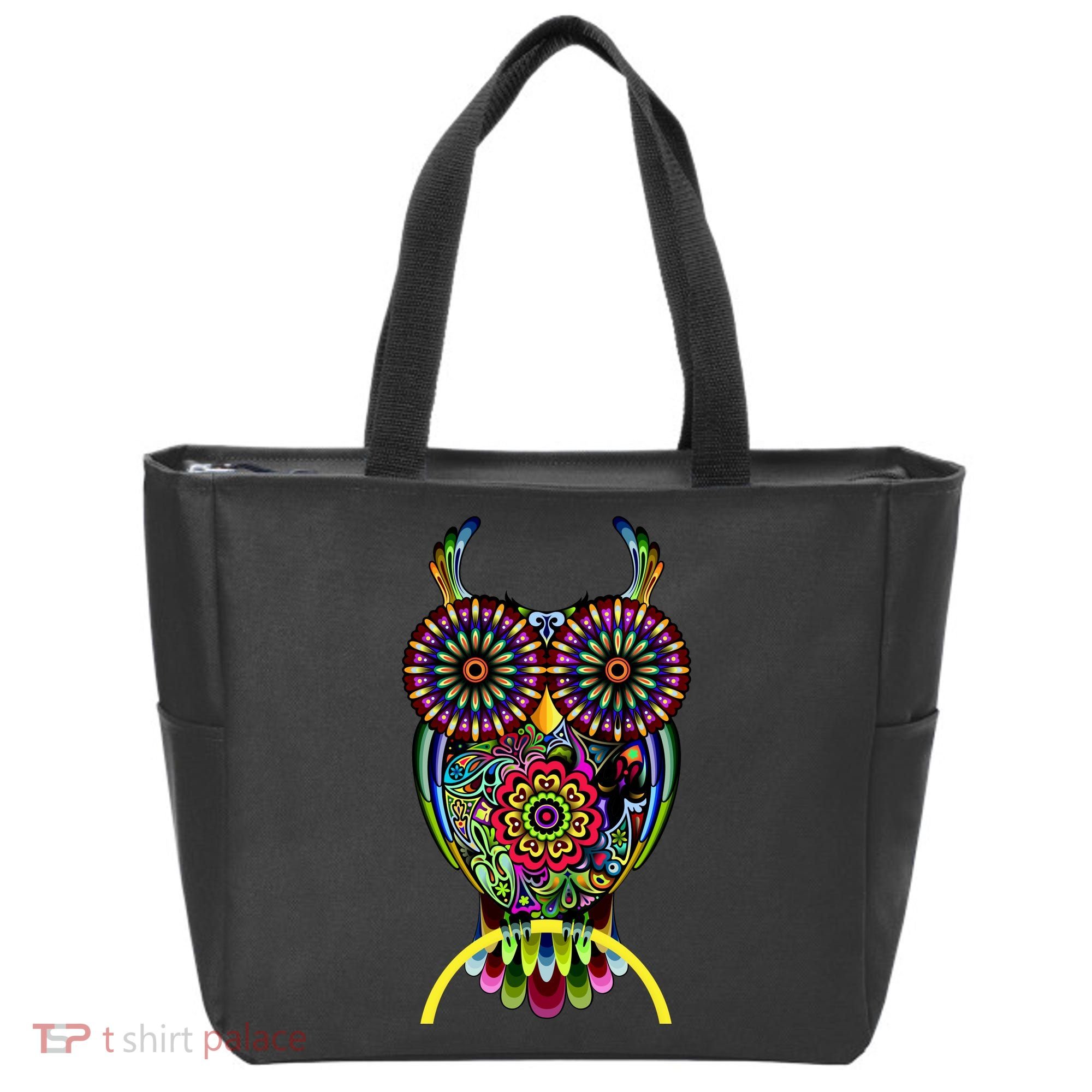 Trippy Big Eyed Owl Tote Bag