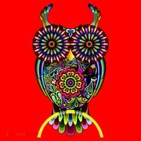 Trippy Big Eyed Owl Santa Hat thumb 1