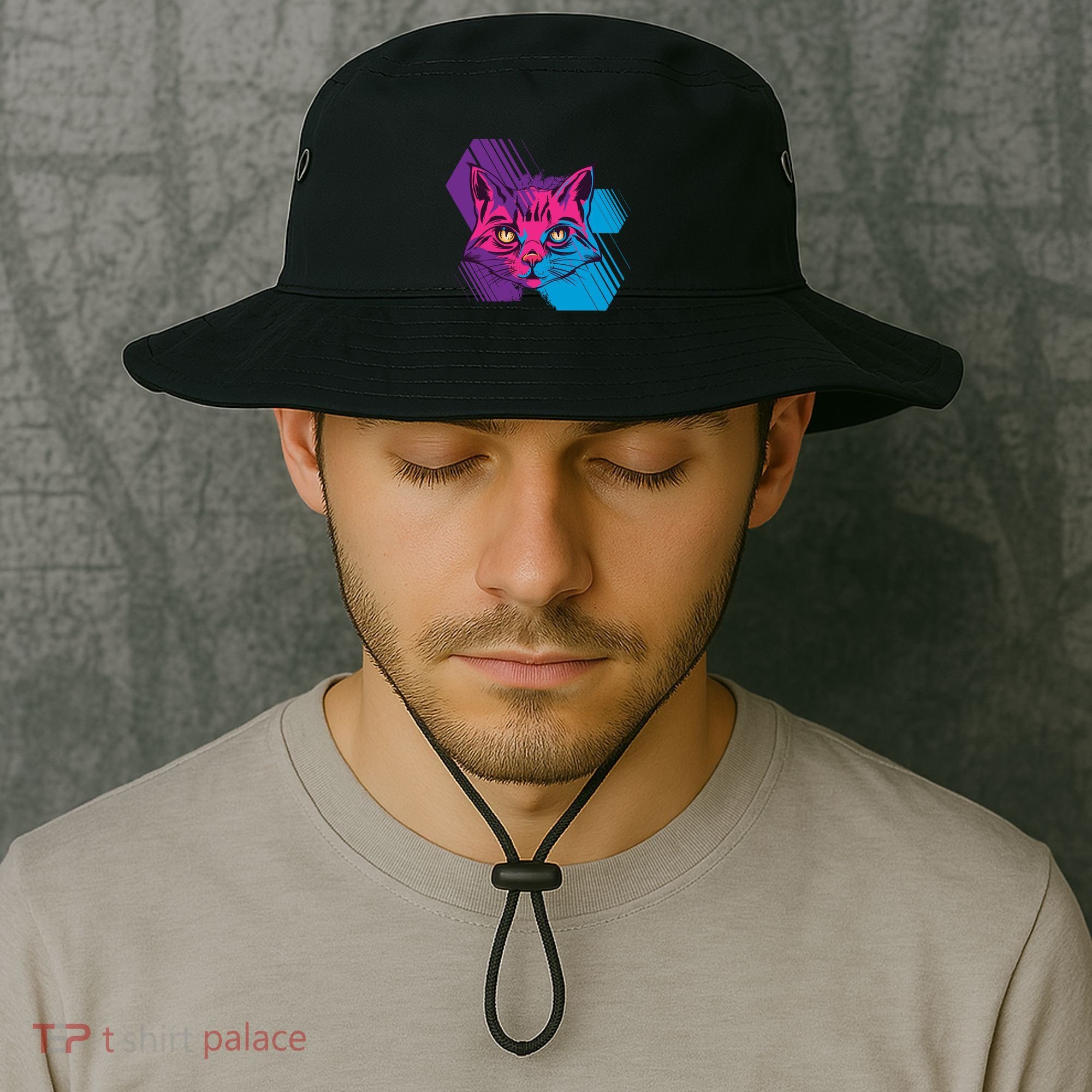 Trippy Cat Face Bucket Hat