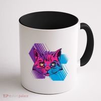 Trippy Cat Face Coffee Mug thumb 1
