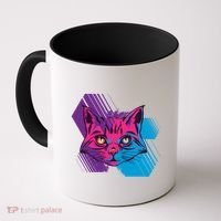 Trippy Cat Face Coffee Mug thumb 0