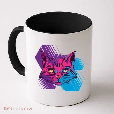 Trippy Cat Face Coffee Mug