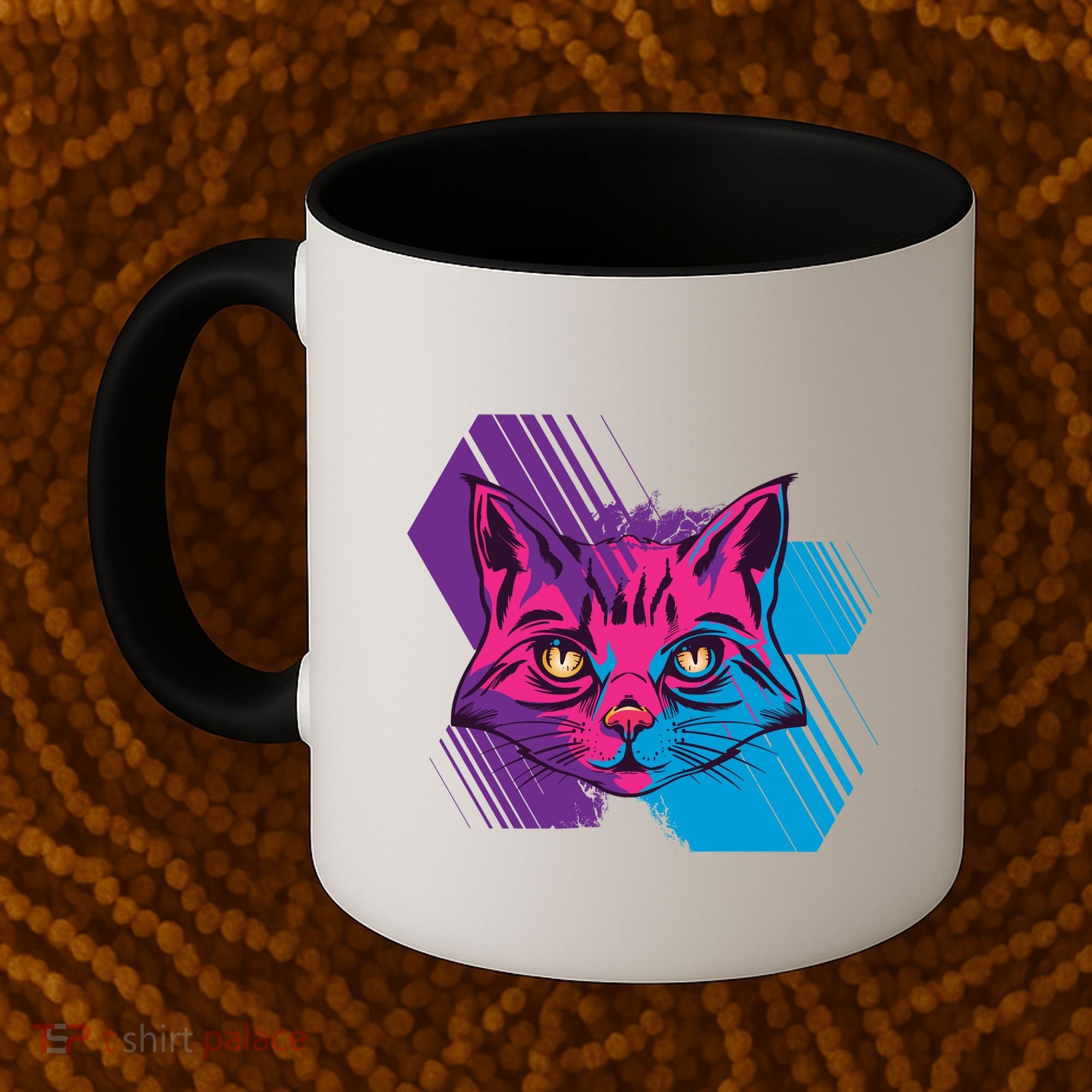 Trippy Cat Face Coffee Mug