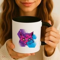 Trippy Cat Face Coffee Mug thumb 3