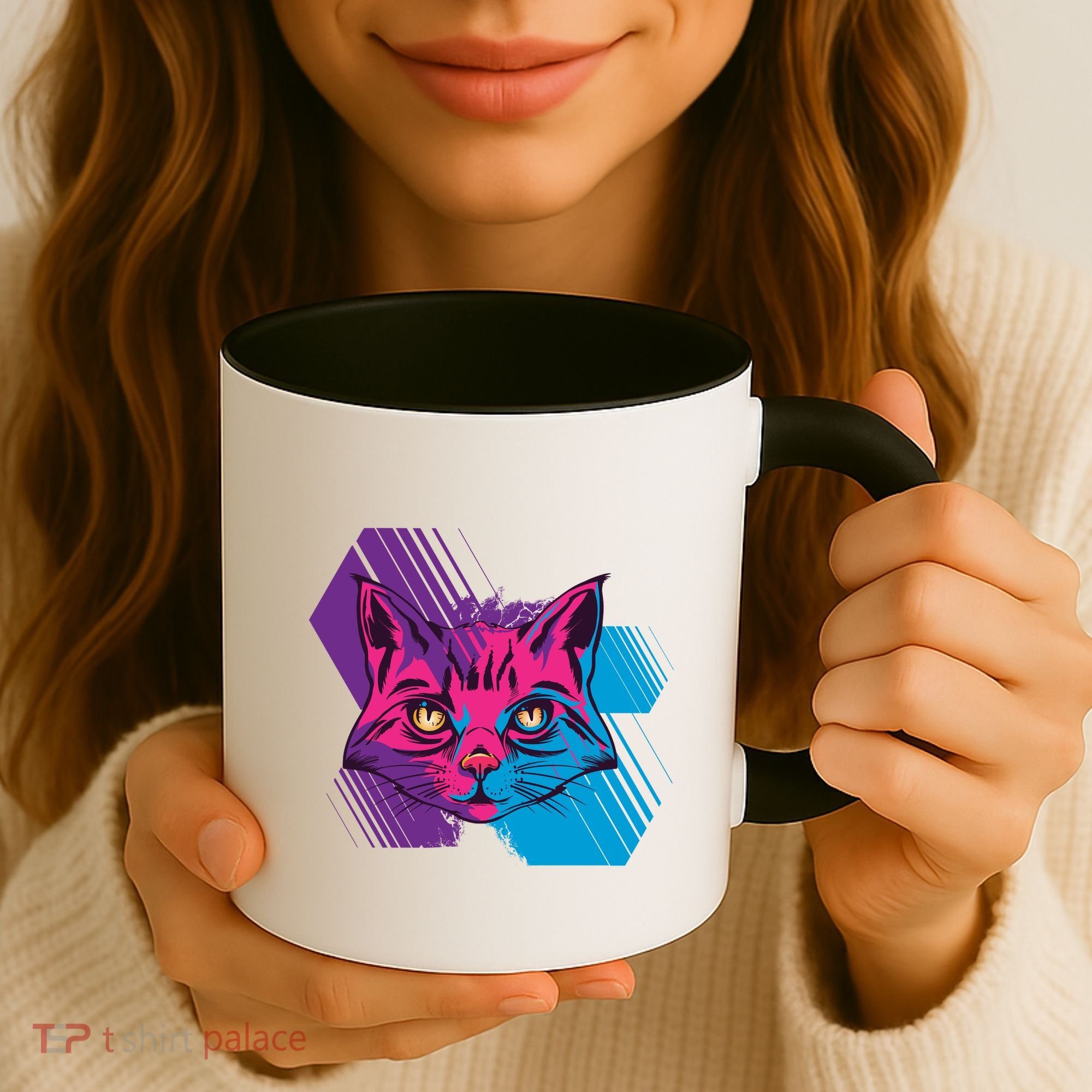 Trippy Cat Face Coffee Mug