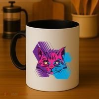 Trippy Cat Face Coffee Mug thumb 4