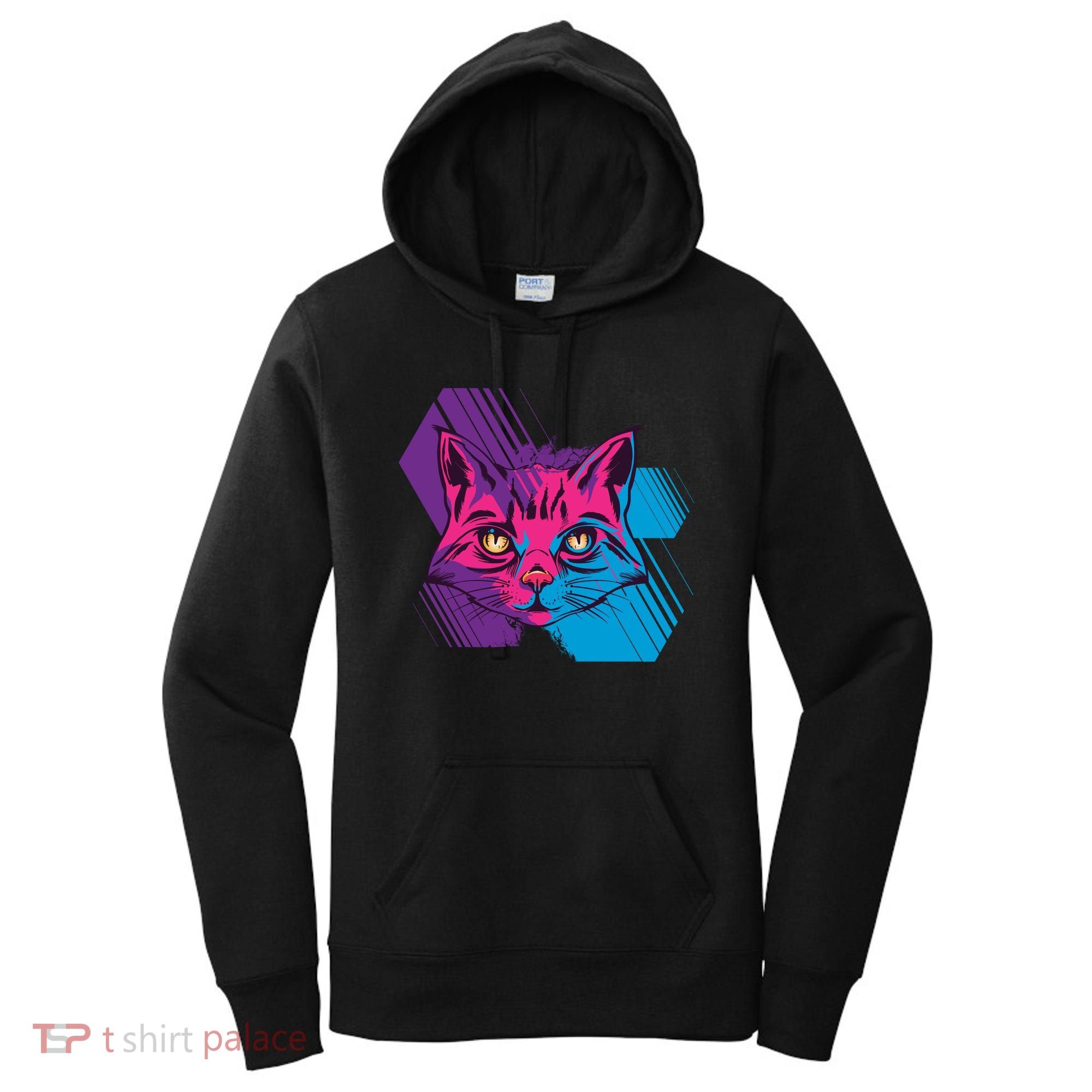 Trippy Cat Face Women's Hoodie