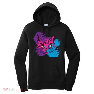Trippy Cat Face Women's Hoodie