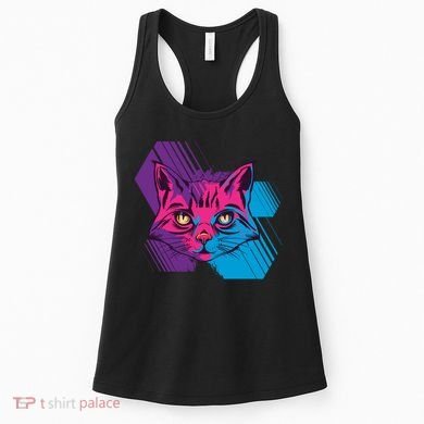 Trippy Cat Face Women's Tank Top