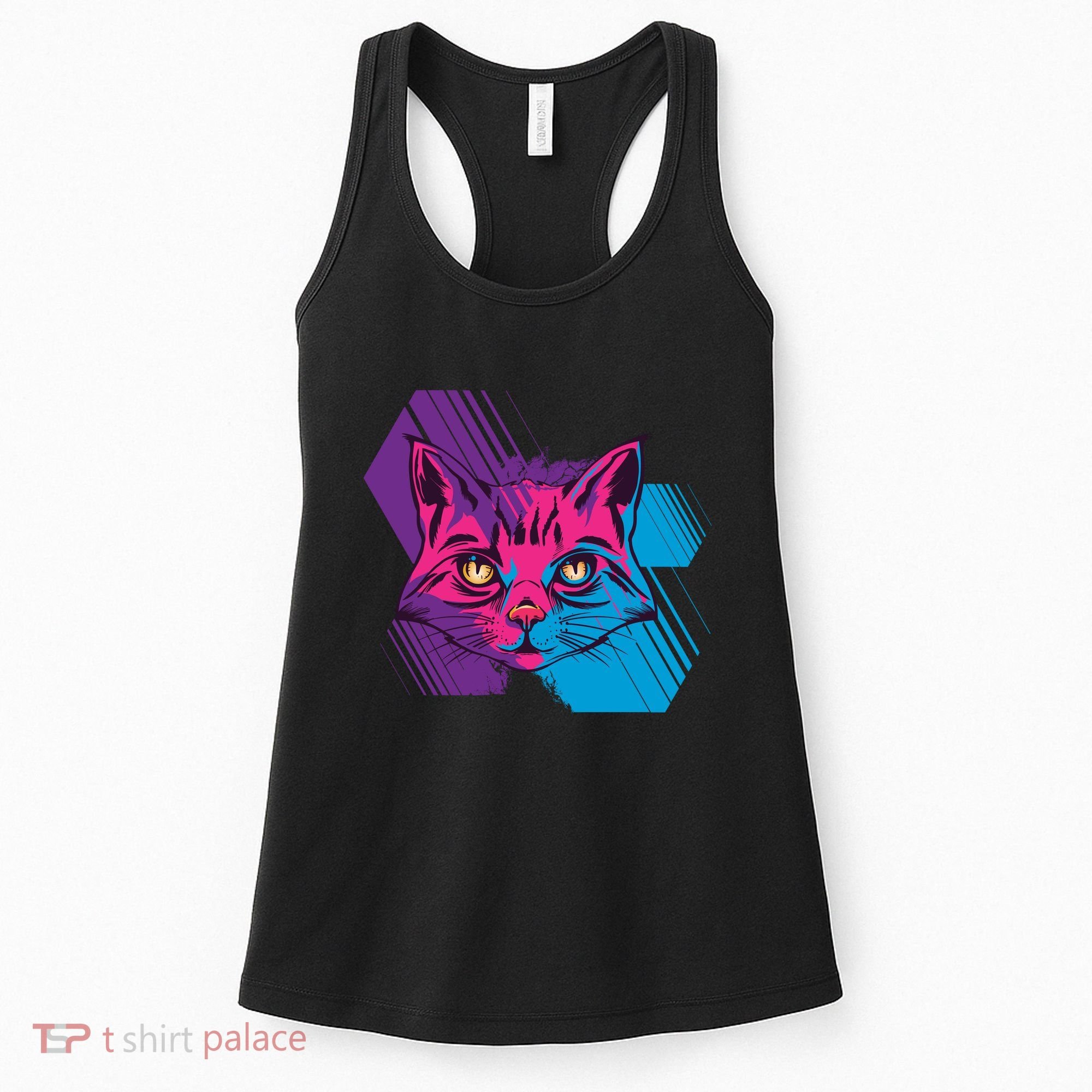 Trippy Cat Face Women's Tank Top