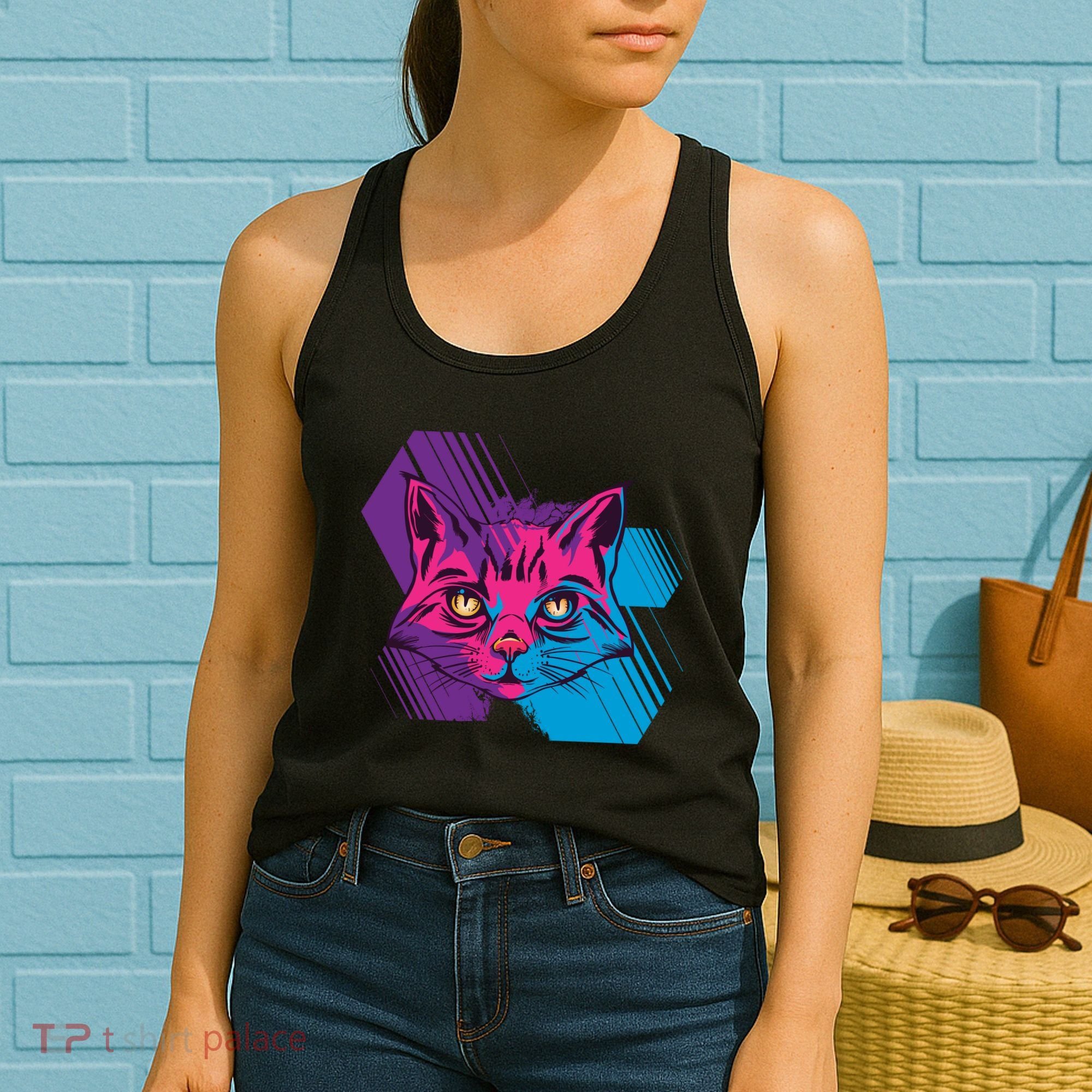 Trippy Cat Face Women's Tank Top