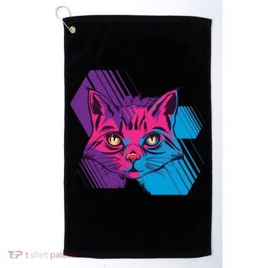 Trippy Cat Face Golf Towel
