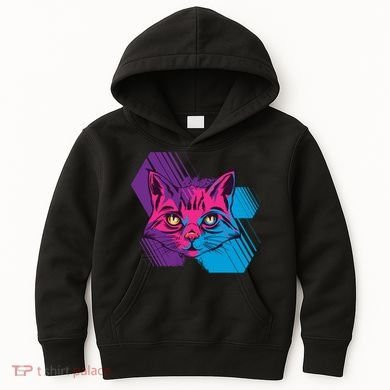 Trippy Cat Face Kids Hoodie