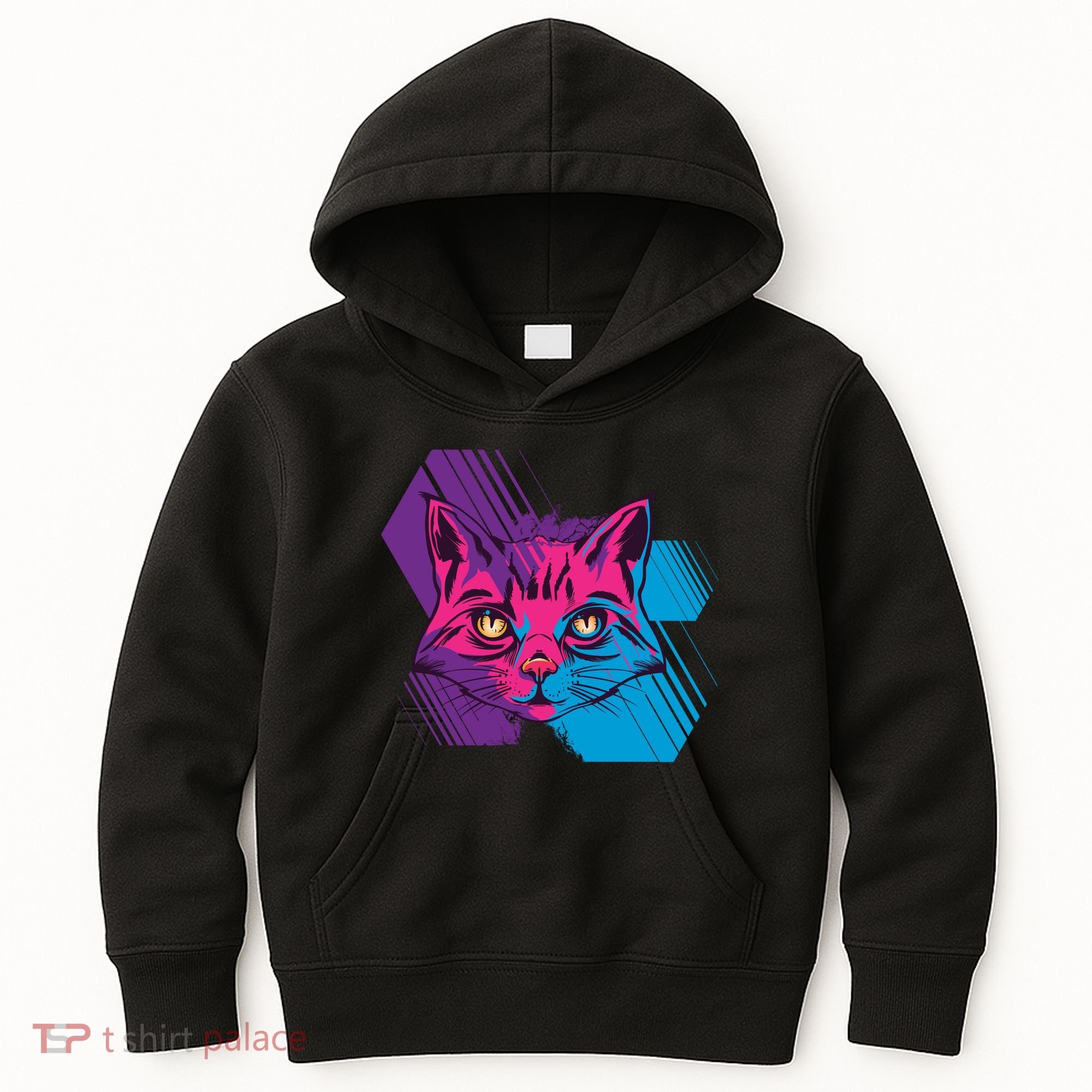 Trippy Cat Face Kids Hoodie