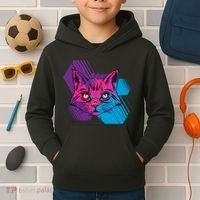 Trippy Cat Face Kids Hoodie thumb 2