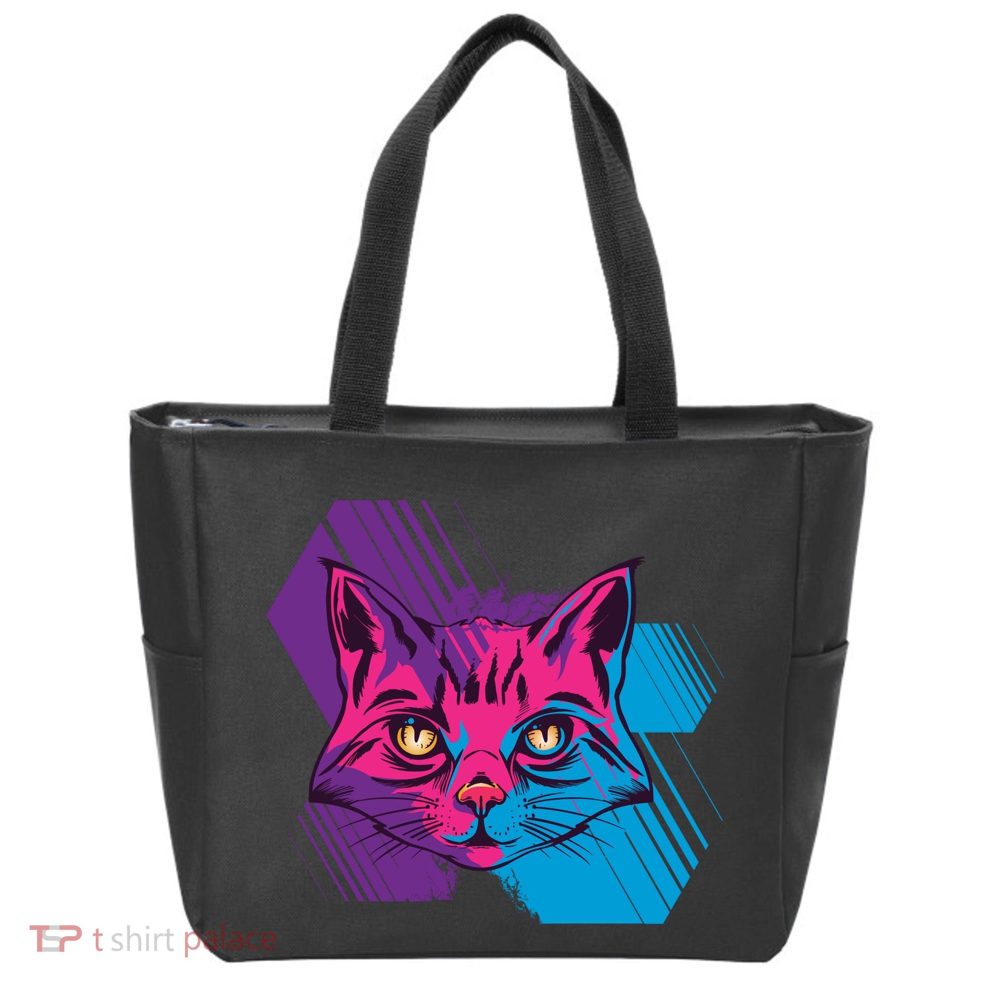 Trippy Cat Face Tote Bag