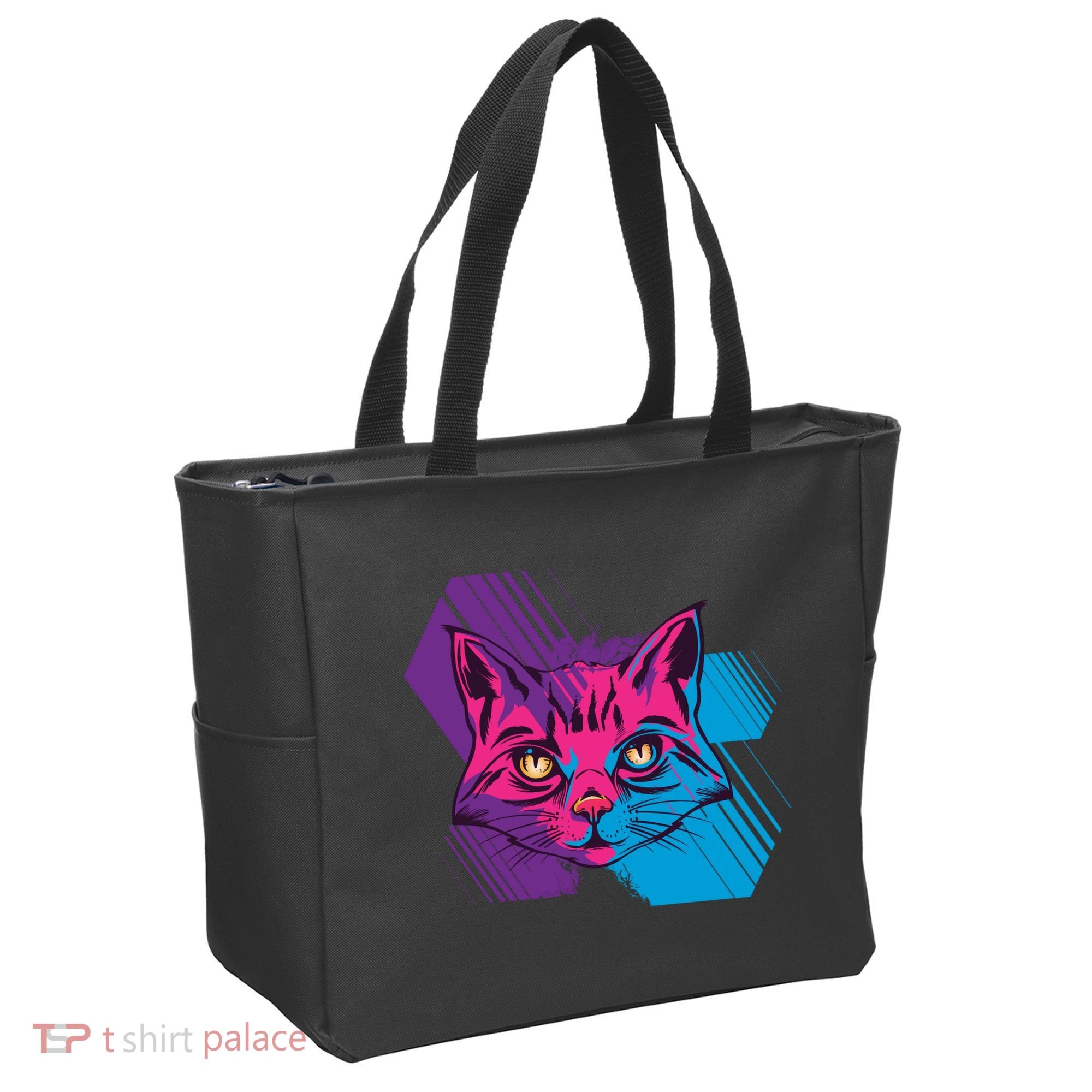 Trippy Cat Face Tote Bag