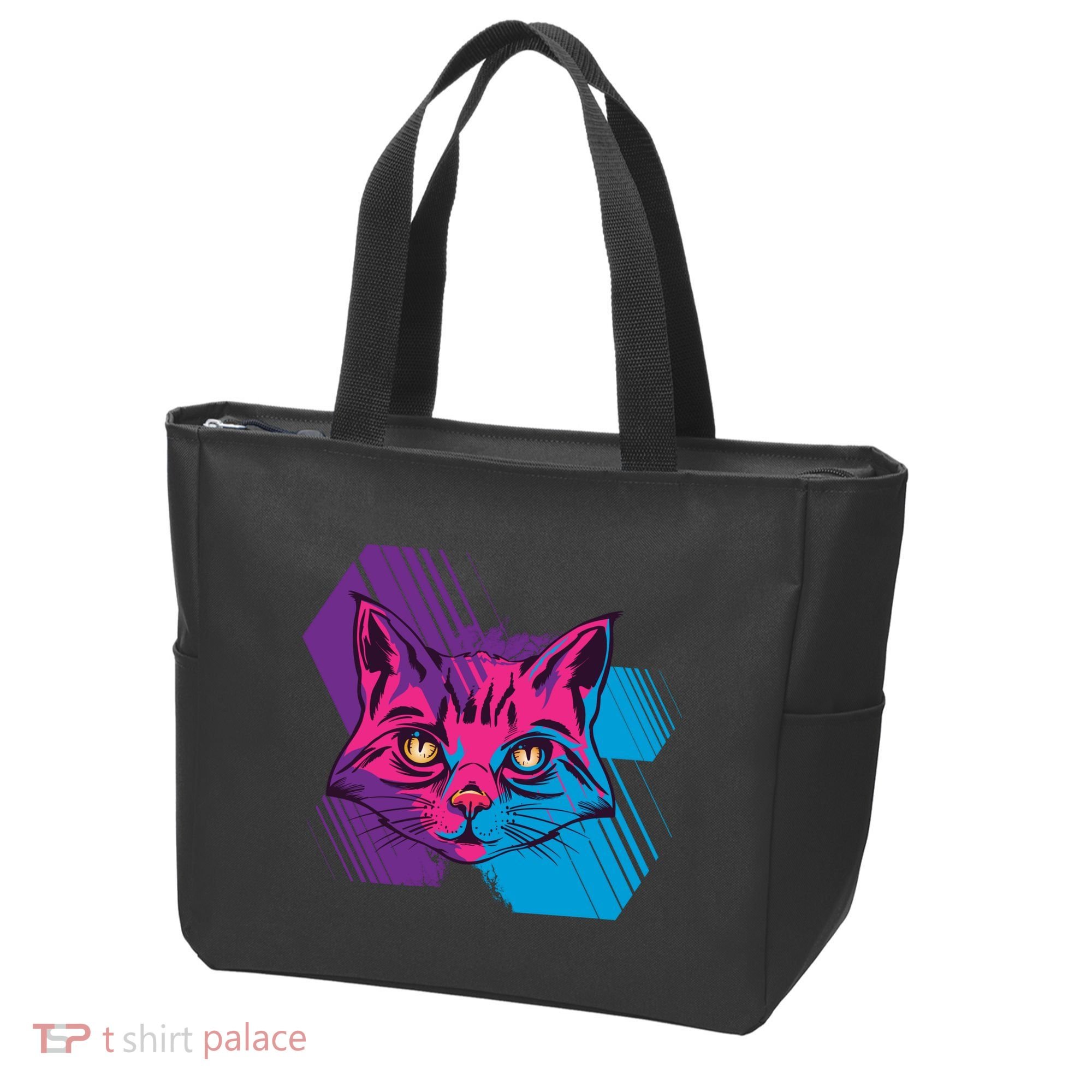 Trippy Cat Face Tote Bag