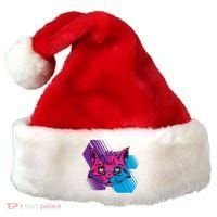 Trippy Cat Face Santa Hat thumb 0