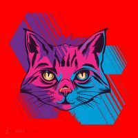 Trippy Cat Face Santa Hat thumb 1