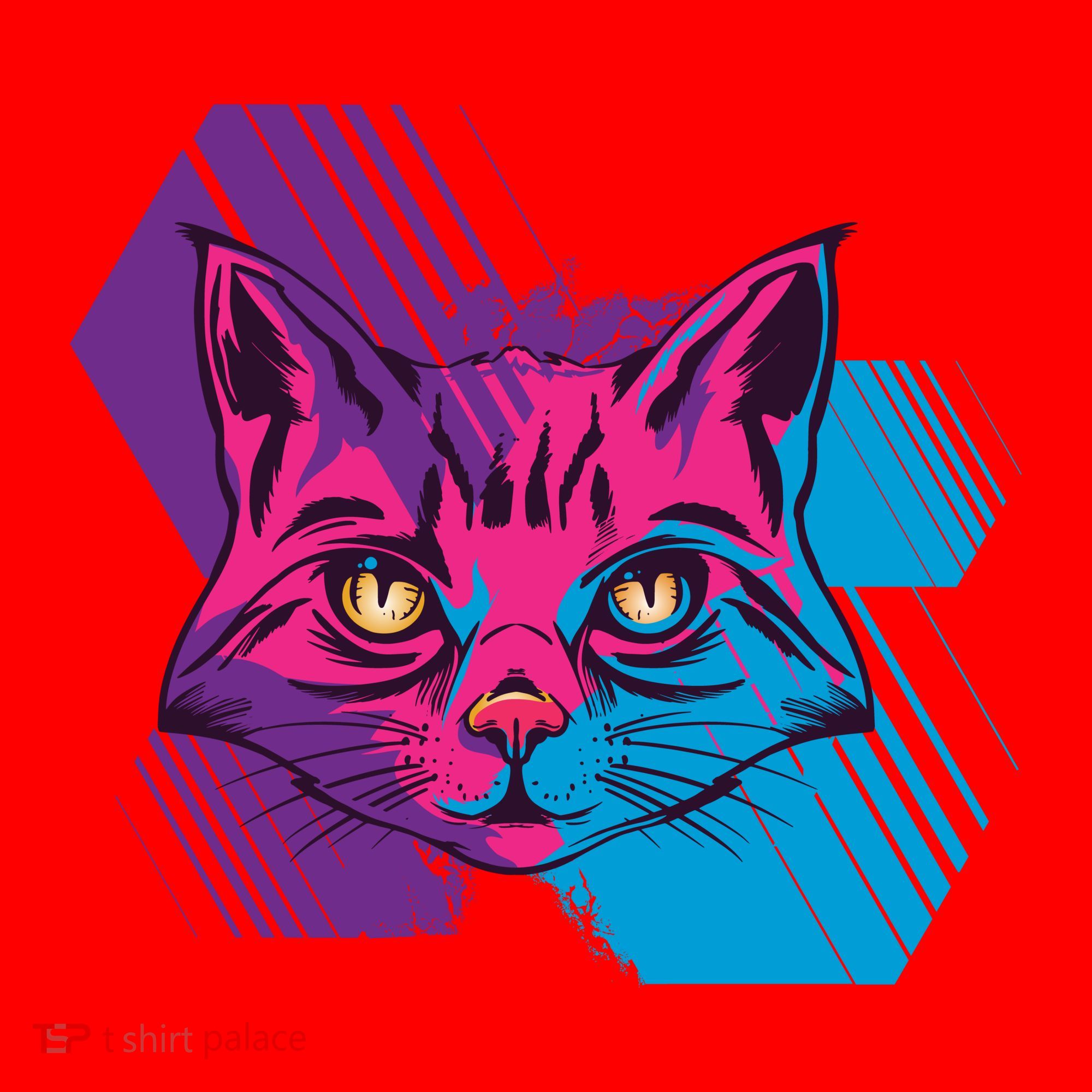 Trippy Cat Face Santa Hat