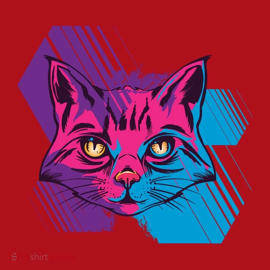 Trippy Cat Face Christmas Stocking