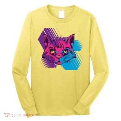 Trippy Cat Face Long Sleeve Shirt