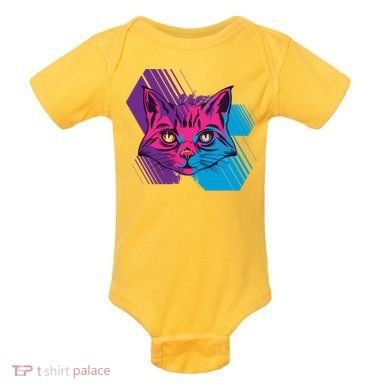 Trippy Cat Face Baby Bodysuit