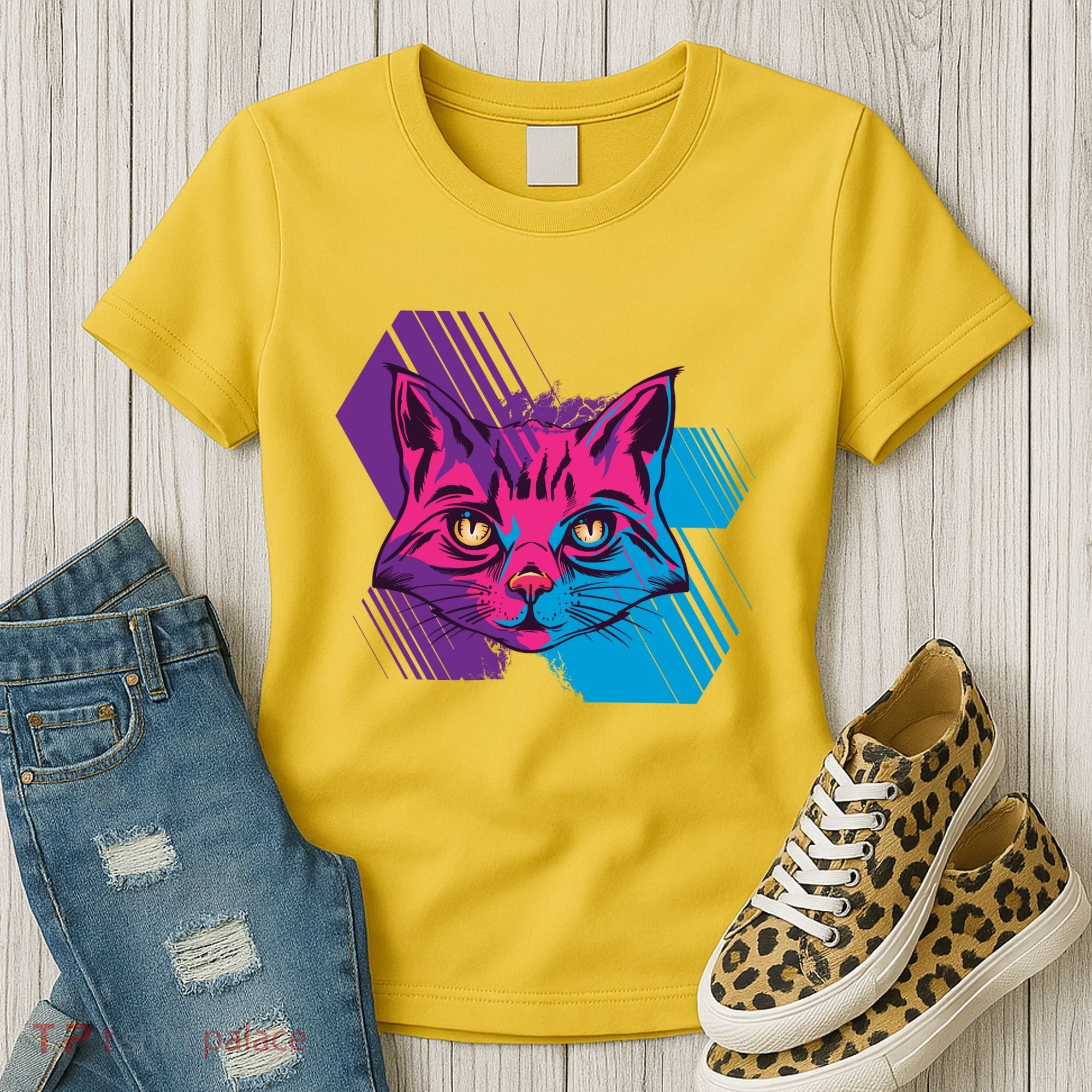 Trippy Cat Face Women's T-Shirt