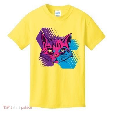 Trippy Cat Face Kids T-Shirt