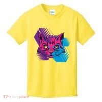 Trippy Cat Face Kids T-Shirt thumb 0