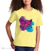 Trippy Cat Face Kids T-Shirt thumb 2