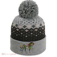 Trippy Cheerful Horse The Baniff Cuffed Pom Beanie thumb 0