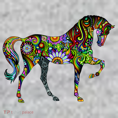 Trippy Cheerful Horse The Baniff Cuffed Pom Beanie
