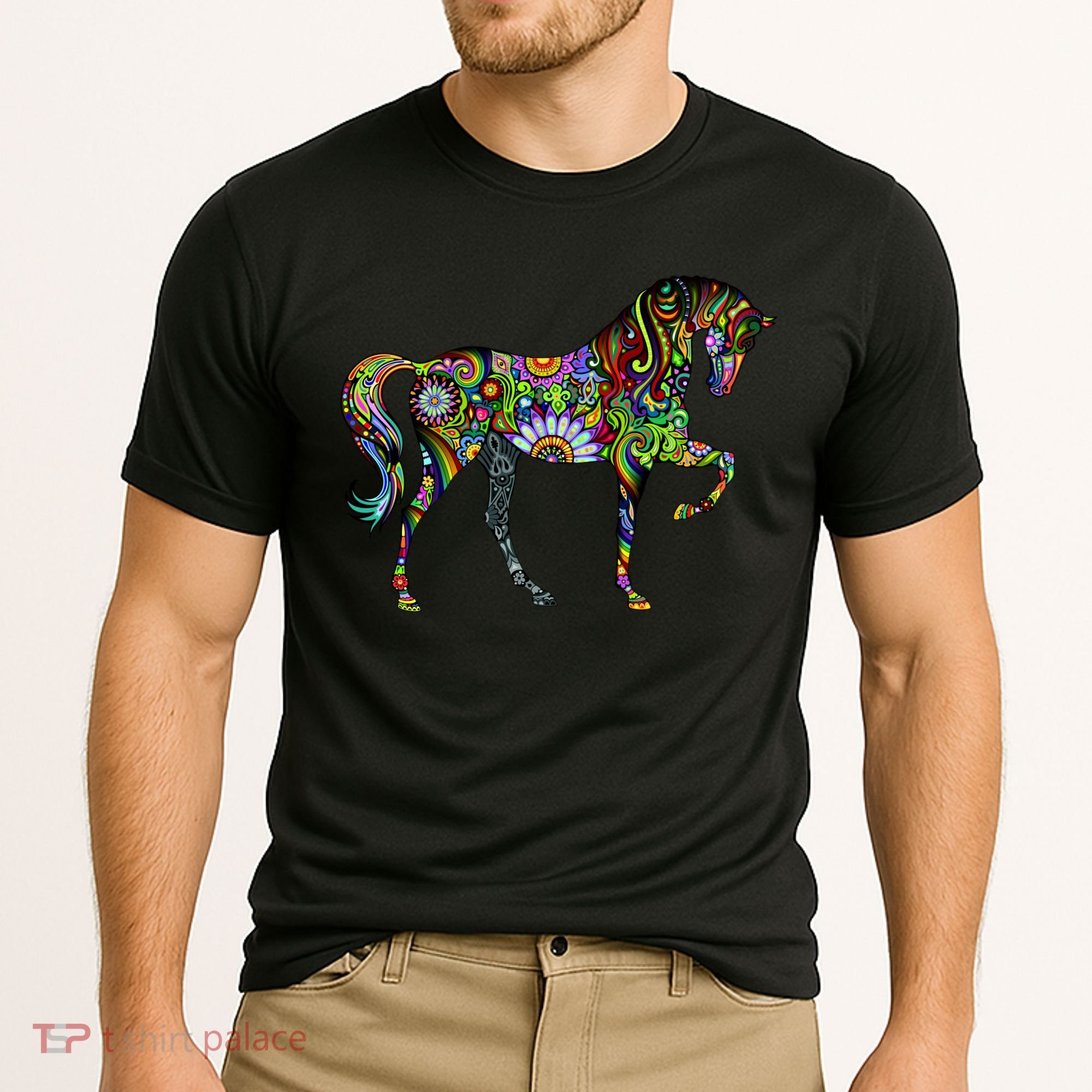 Trippy Cheerful Horse Cooling Performance Crew T-Shirt