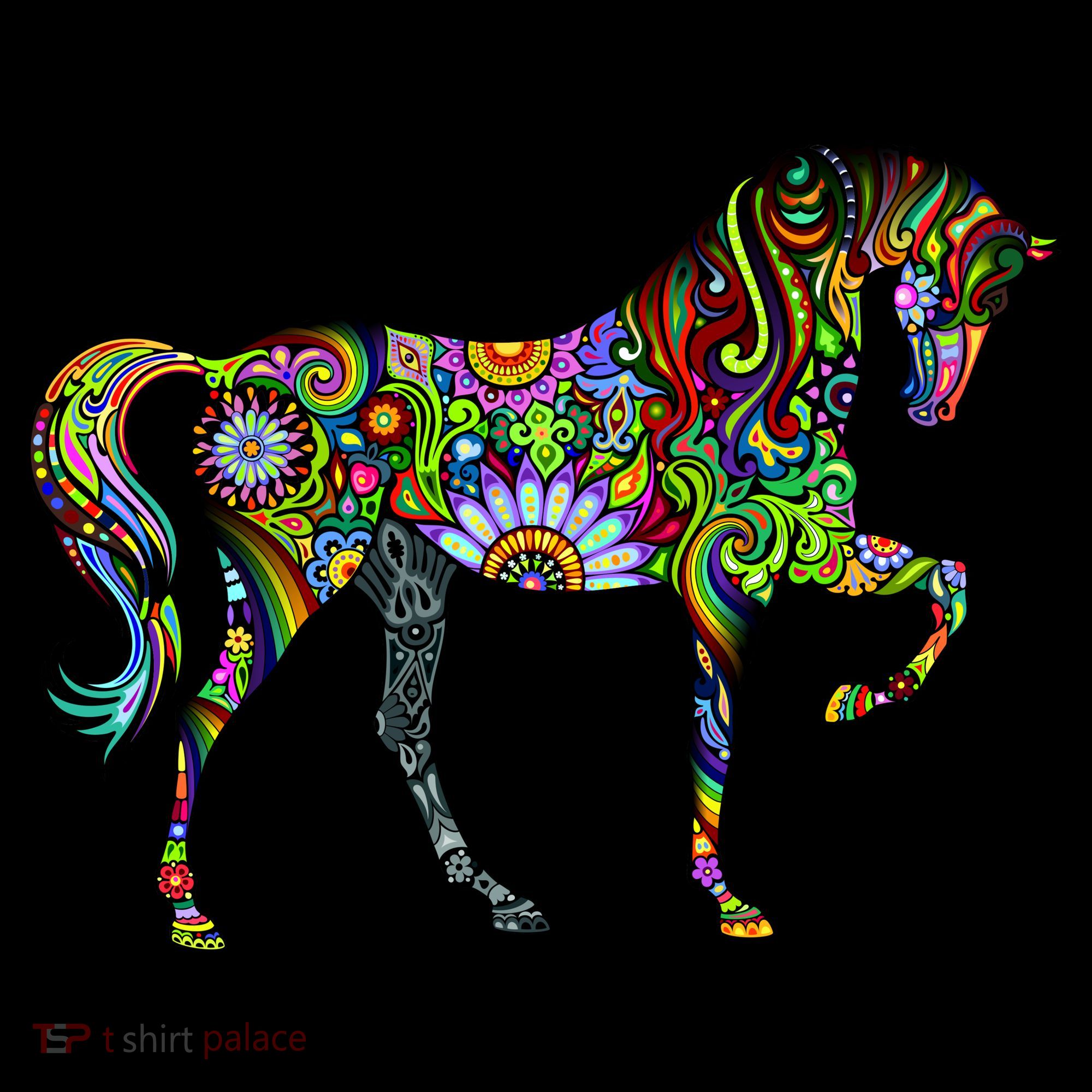Trippy Cheerful Horse Apron
