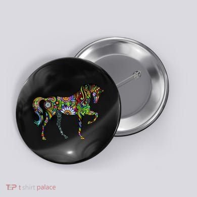 Trippy Cheerful Horse Button