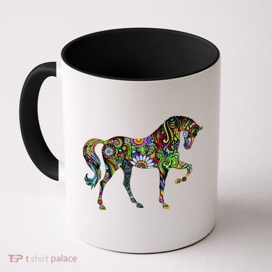 Trippy Cheerful Horse Coffee Mug