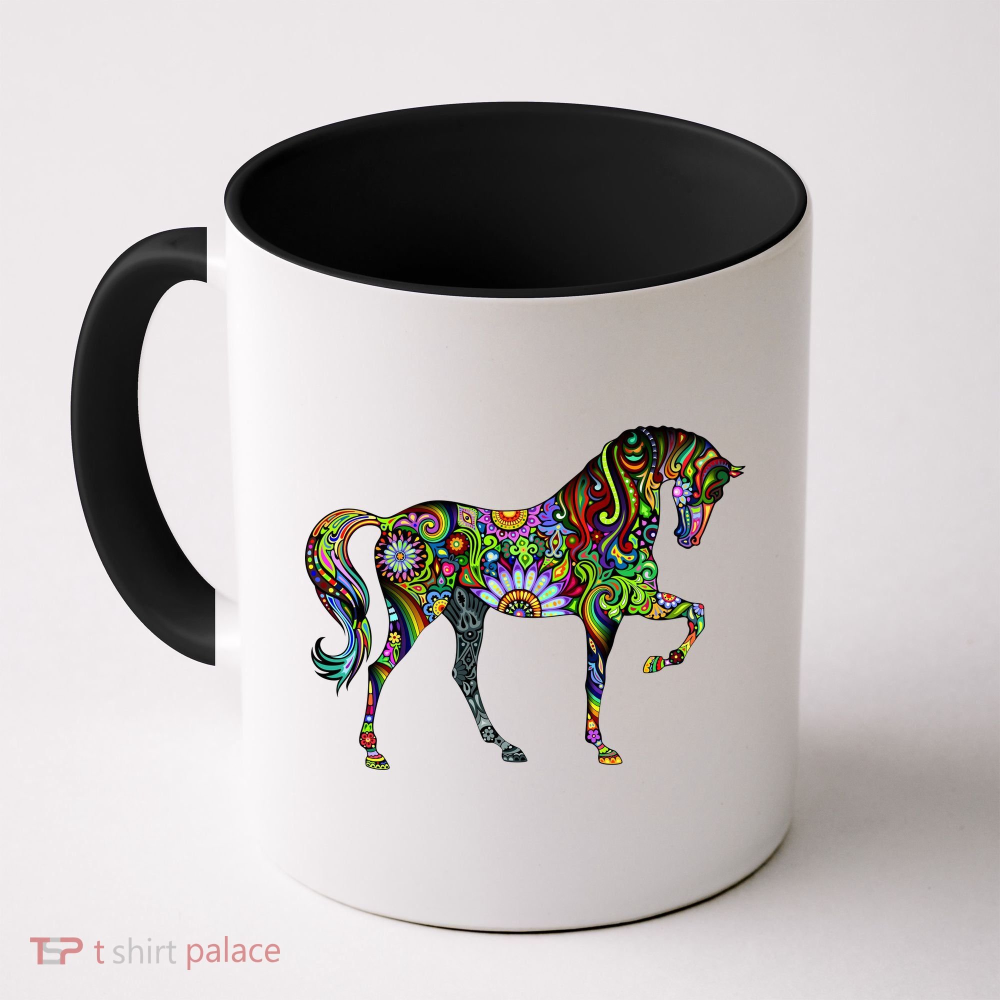Trippy Cheerful Horse Coffee Mug