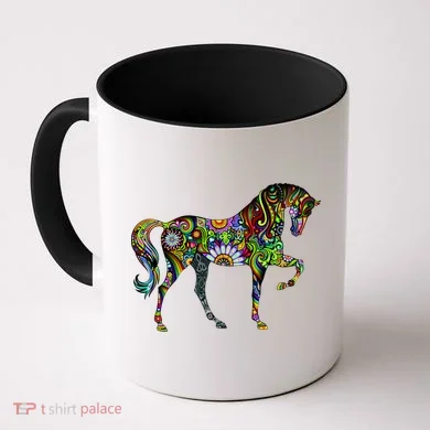 Trippy Cheerful Horse Coffee Mug