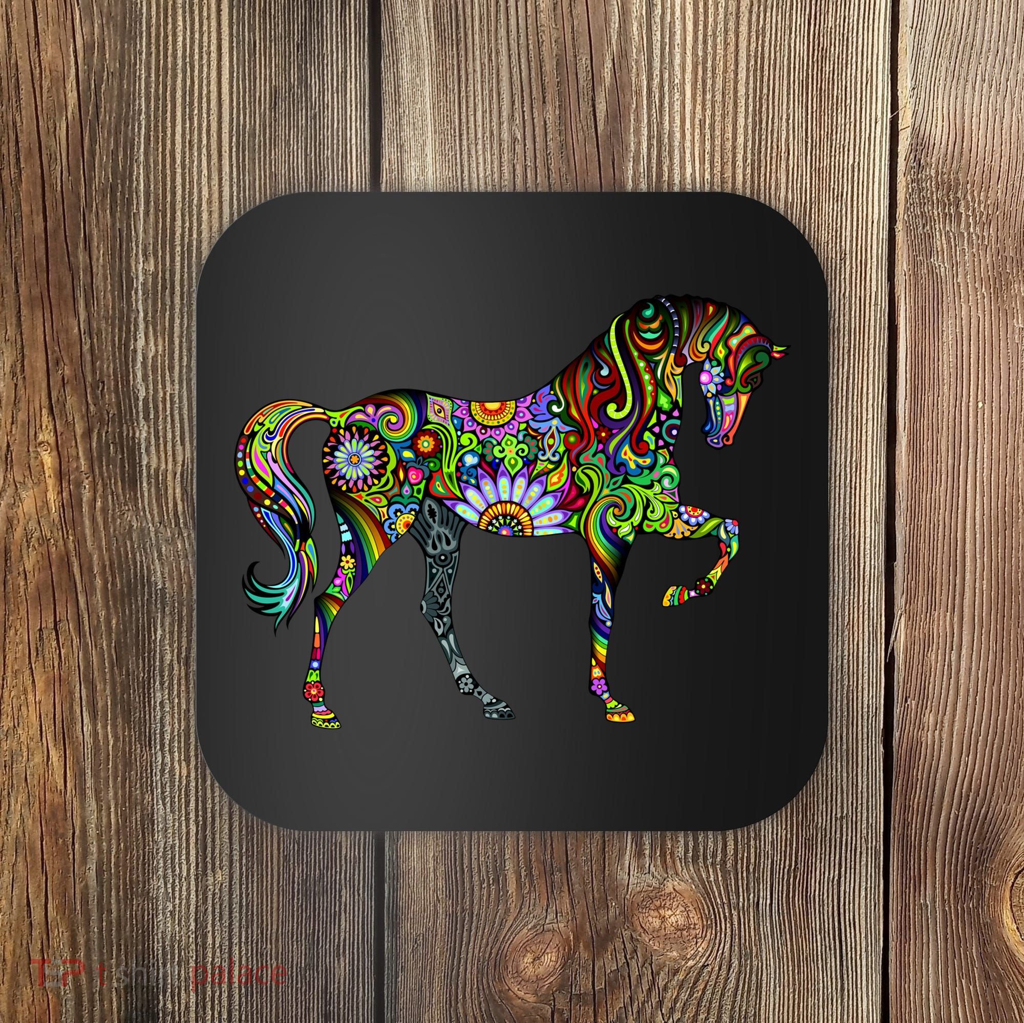 Trippy Cheerful Horse Coaster