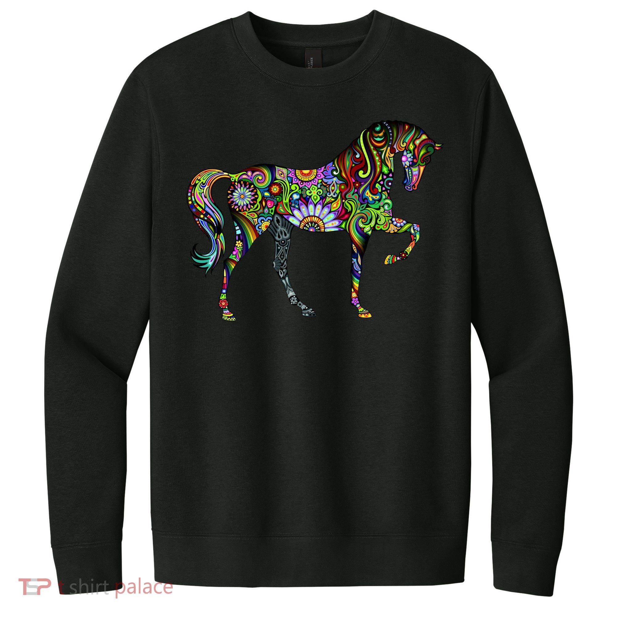 Trippy Cheerful Horse V.I.T. Fleece Crew Sweatshirt